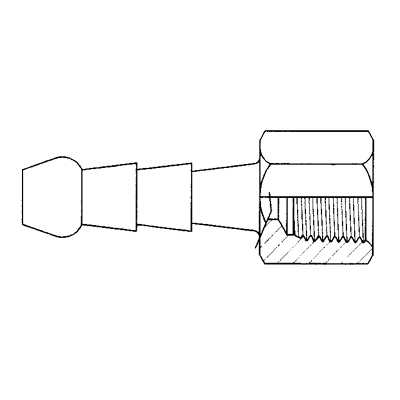 TITON 1/4 BARBED x 3/8 BSPT FEMALE HOSE TAIL